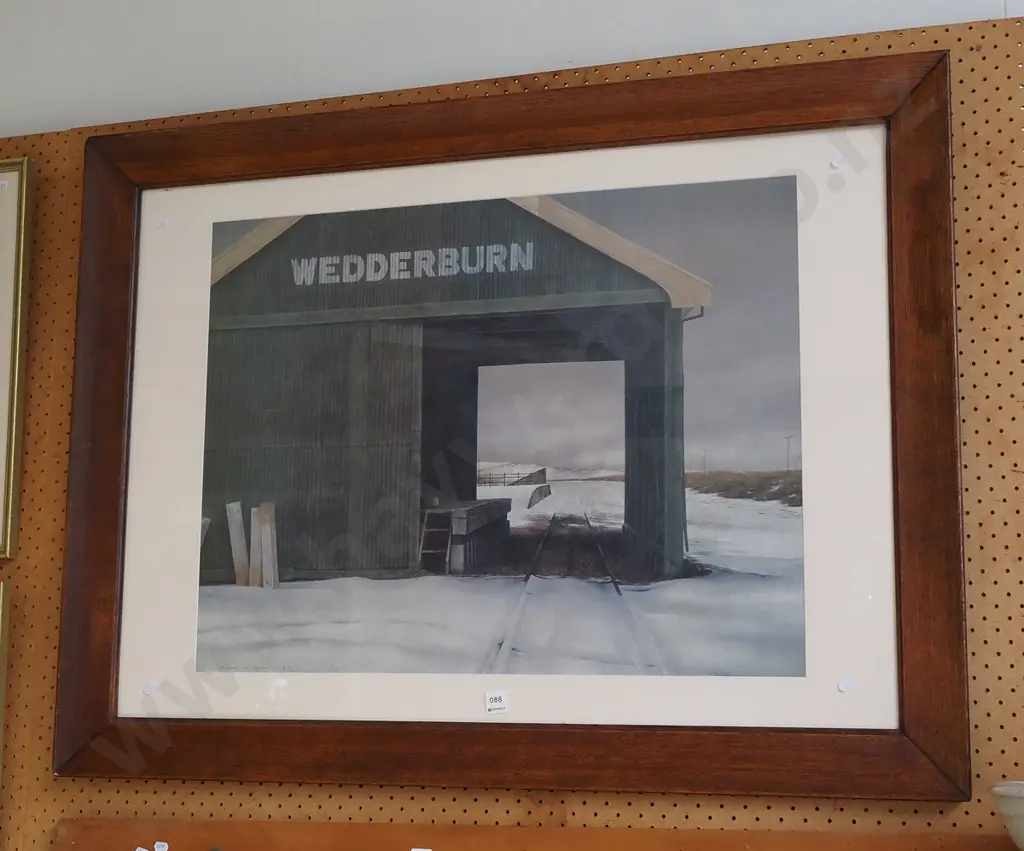 oak framed Grahame Sydney Wedderburn print H1065 W805 Image 1++
