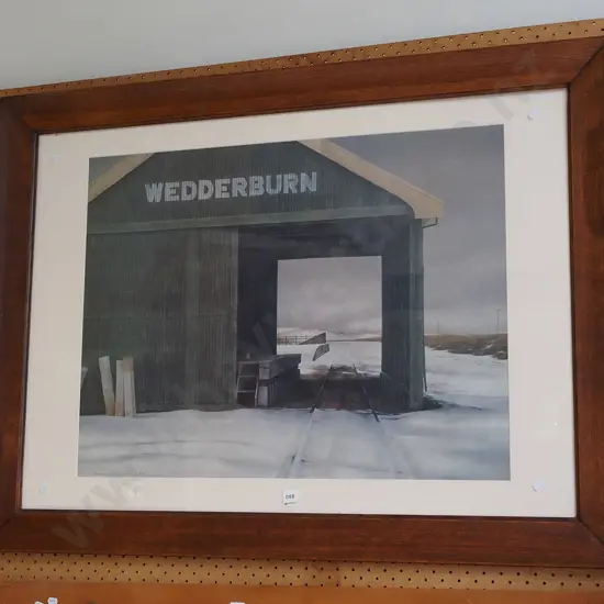 oak framed Grahame Sydney Wedderburn print H1065 W805