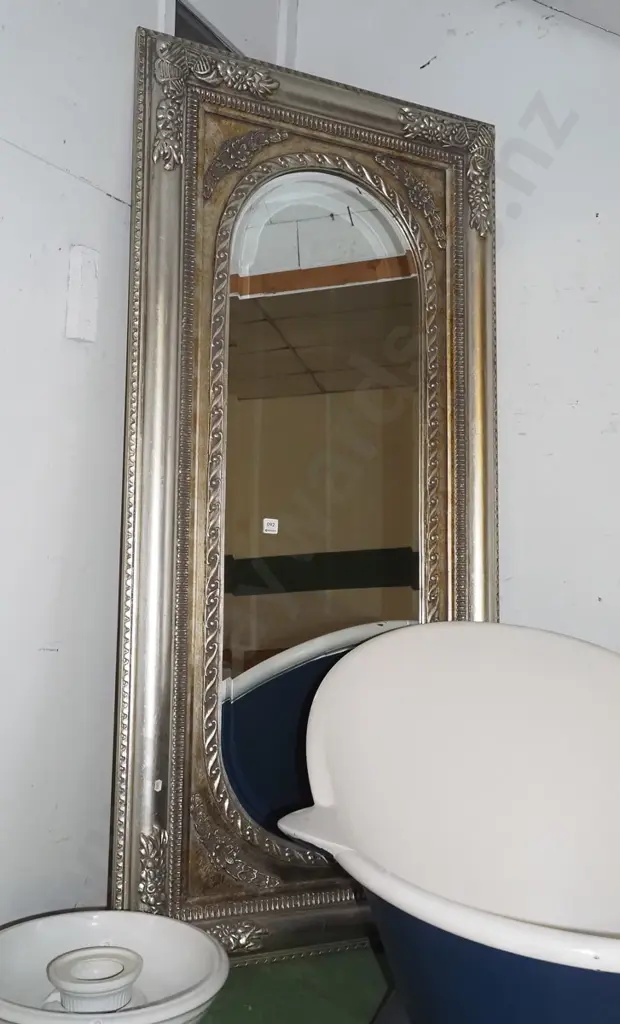 ornate framed oval bevelled edge wall mirror H1500 W680 Image 1++