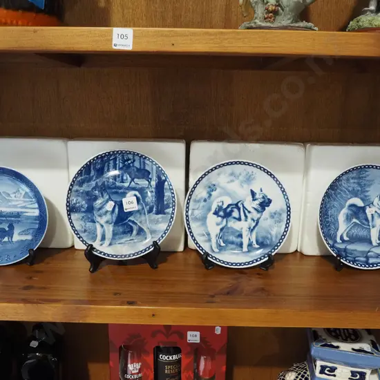 3x Danish  plates, Royal Copenhagen wall charger