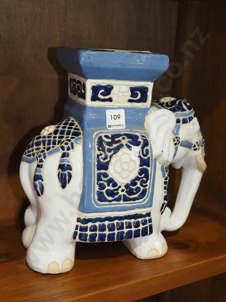 ceramic elephant jardiniere stand H280 Image 1++