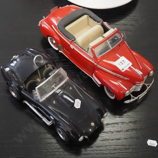 diecast model of a Chevrolet, diecast model of a Shelby Cobra