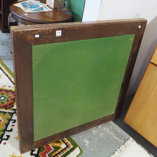 wood and green felt card table