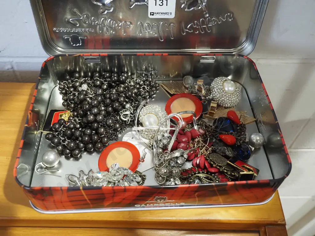 tin of costume jewellery Image 1++