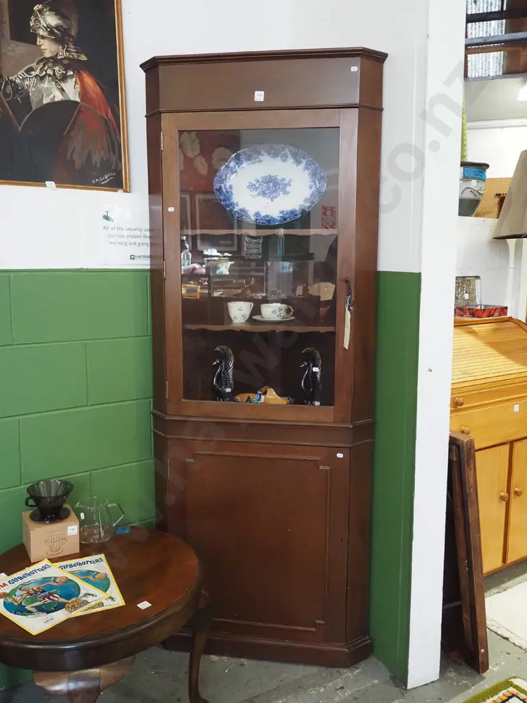mdf faux mahogany corner cabinet H815 W720 D400 - key in office Image 1++