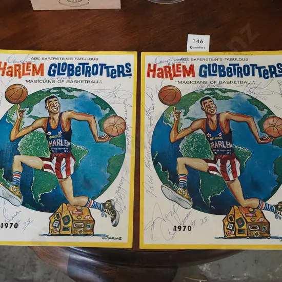 2x signed 1970 Harlem Globetrotter programmes
