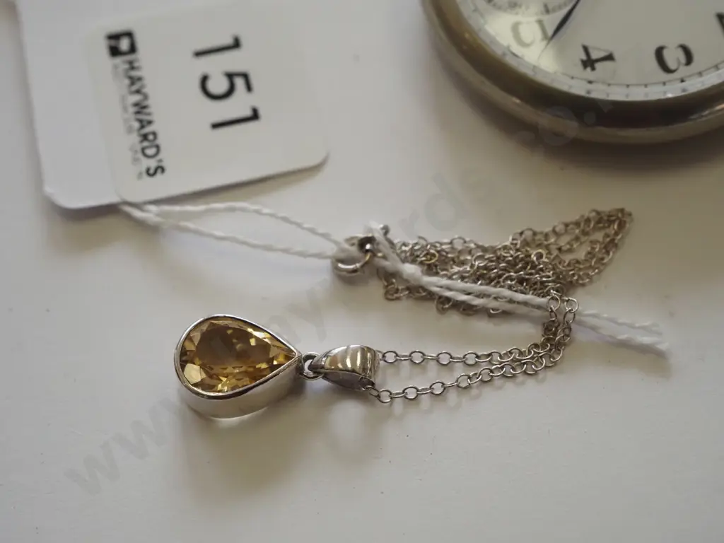 sterling silver citrine necklace Image 1++