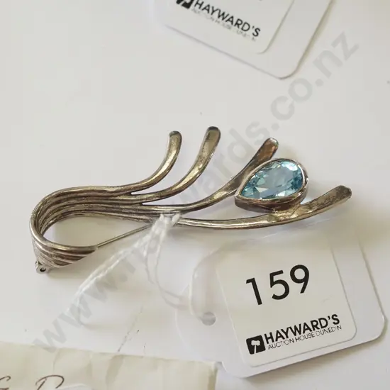 sterling silver topaz brooch