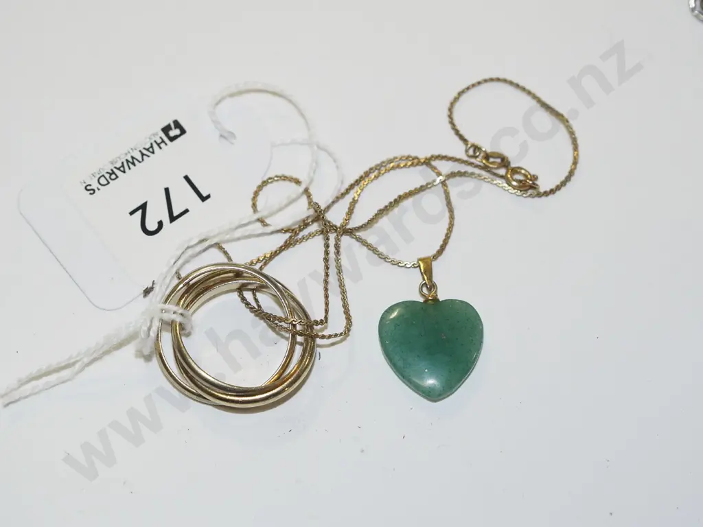 ring & heart pendant plated necklace Image 1++