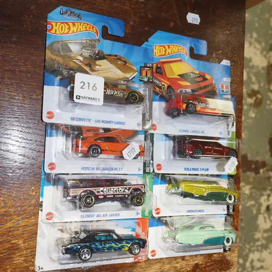 8x as new carded Hotwheels vehicles