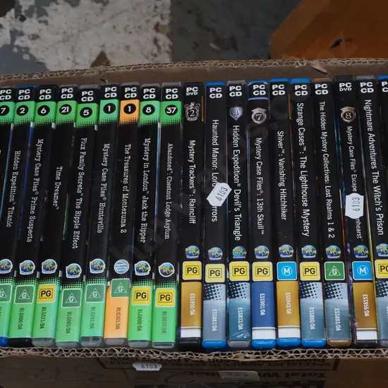box of pc computer games