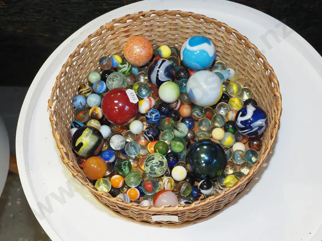 cane basket and marbles Image 1++