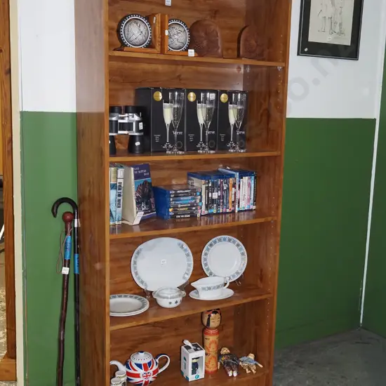 mdf faux wood veneer adjustable bookcase H1760 W800 D300