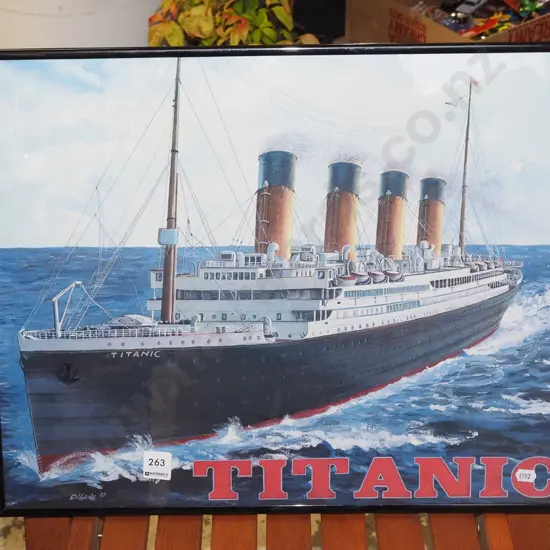 framed Titanic print