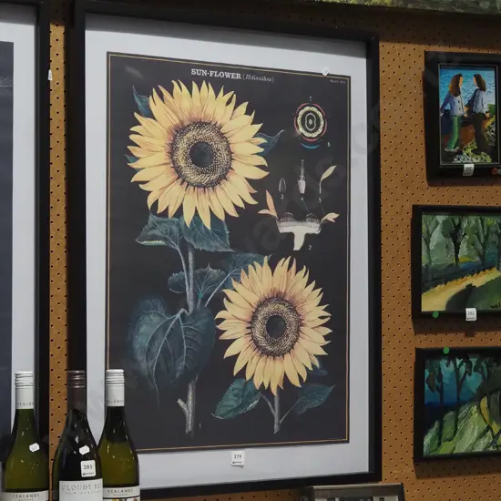 framed Sunflowers print