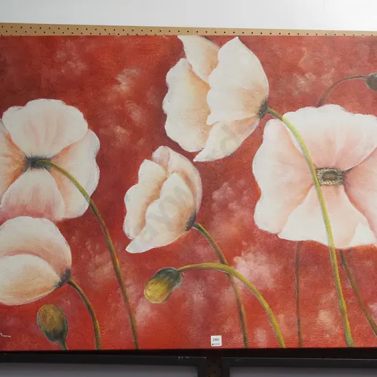 large oil on boxed canvas - poppies