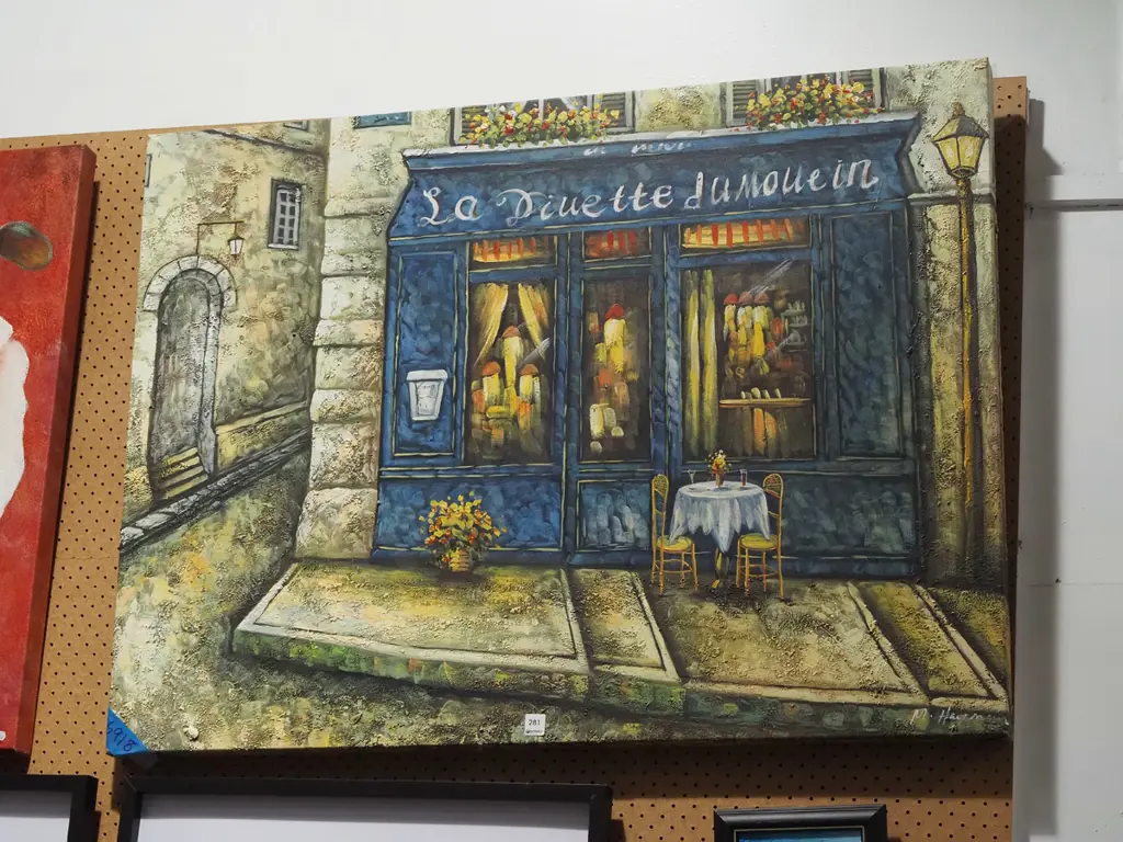 large oil on canvas - French café Image 1++