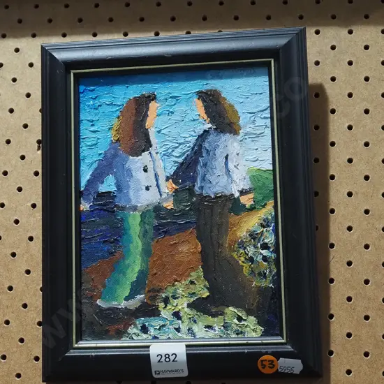 framed Justin Morshuis oil painting - 2 women
