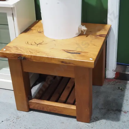 solid rimu end table H480 W595 D590