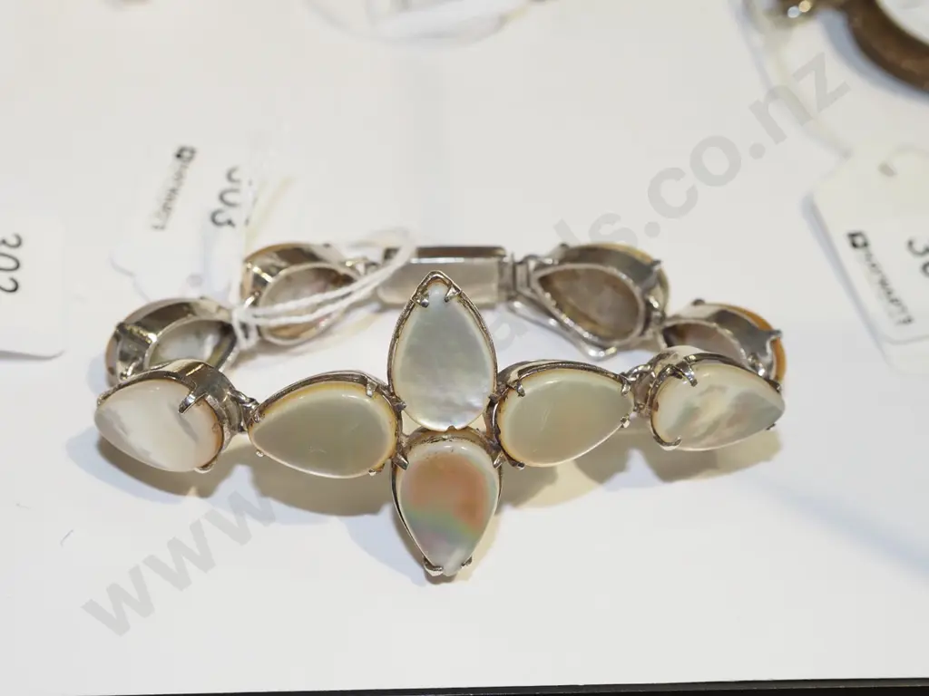 mother of pearl sterling silver bracelet  Image 1++