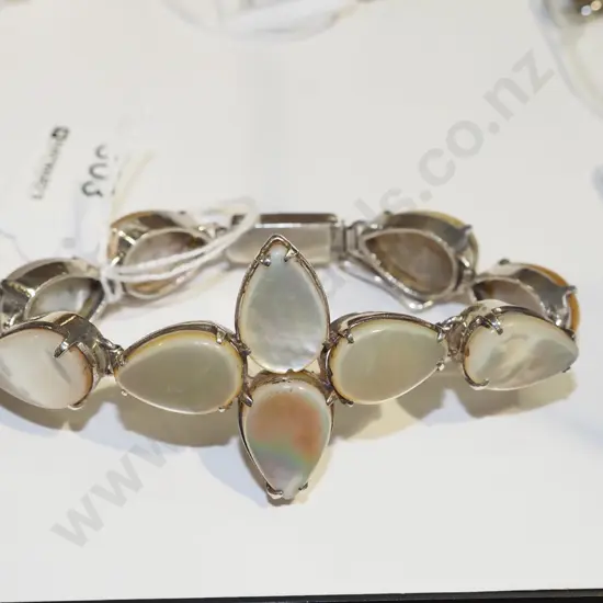 mother of pearl sterling silver bracelet 