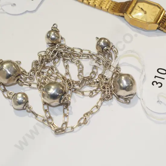 sterling silver large ball and chain necklace