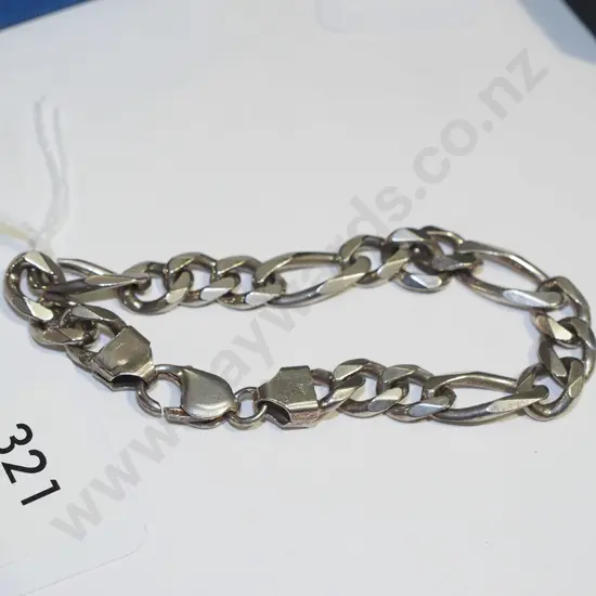 sterling silver curb link bracelet 25gms