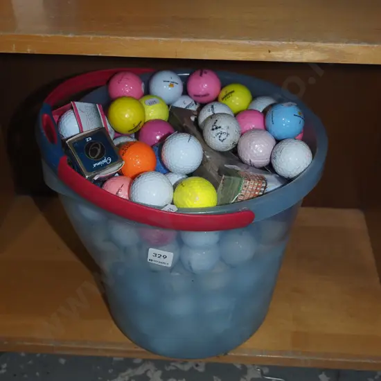 bucket of golf balls