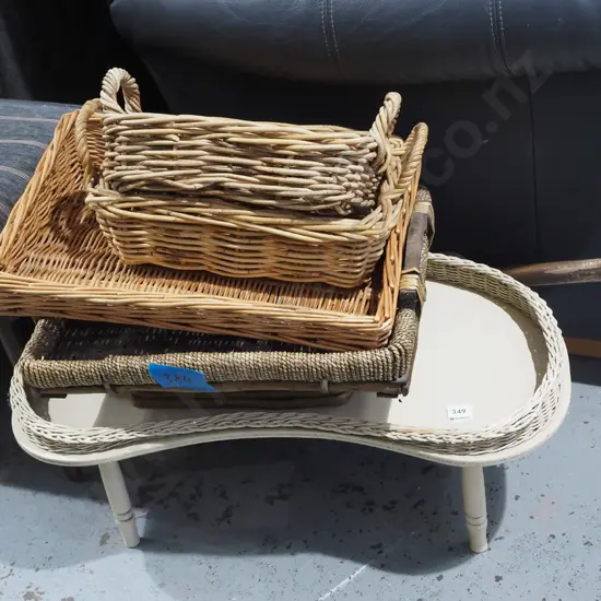 assorted cane trays