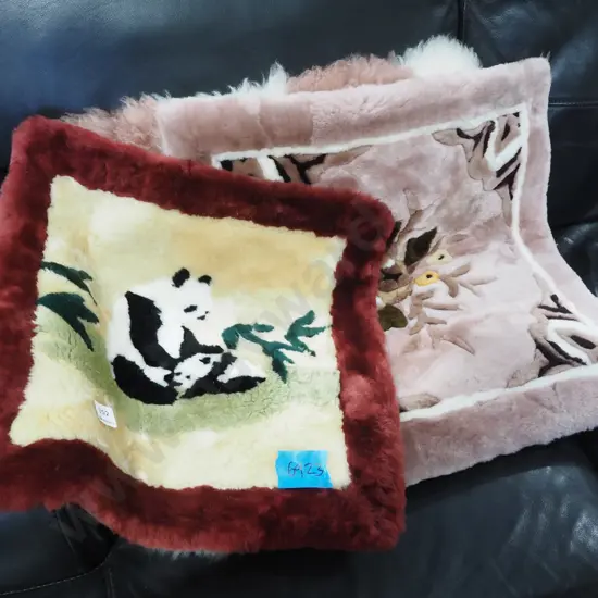 3x faux fur cushion covers 