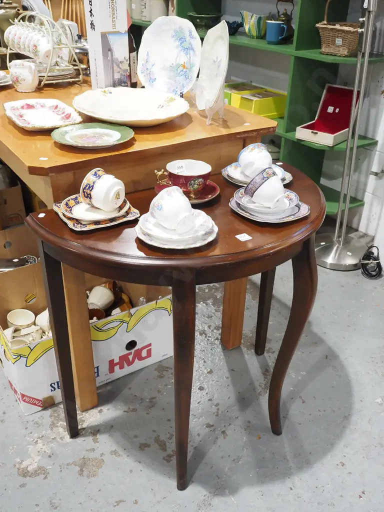 mahogany half round hall table Image 1++