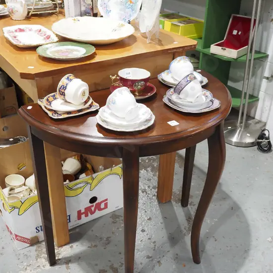 mahogany half round hall table
