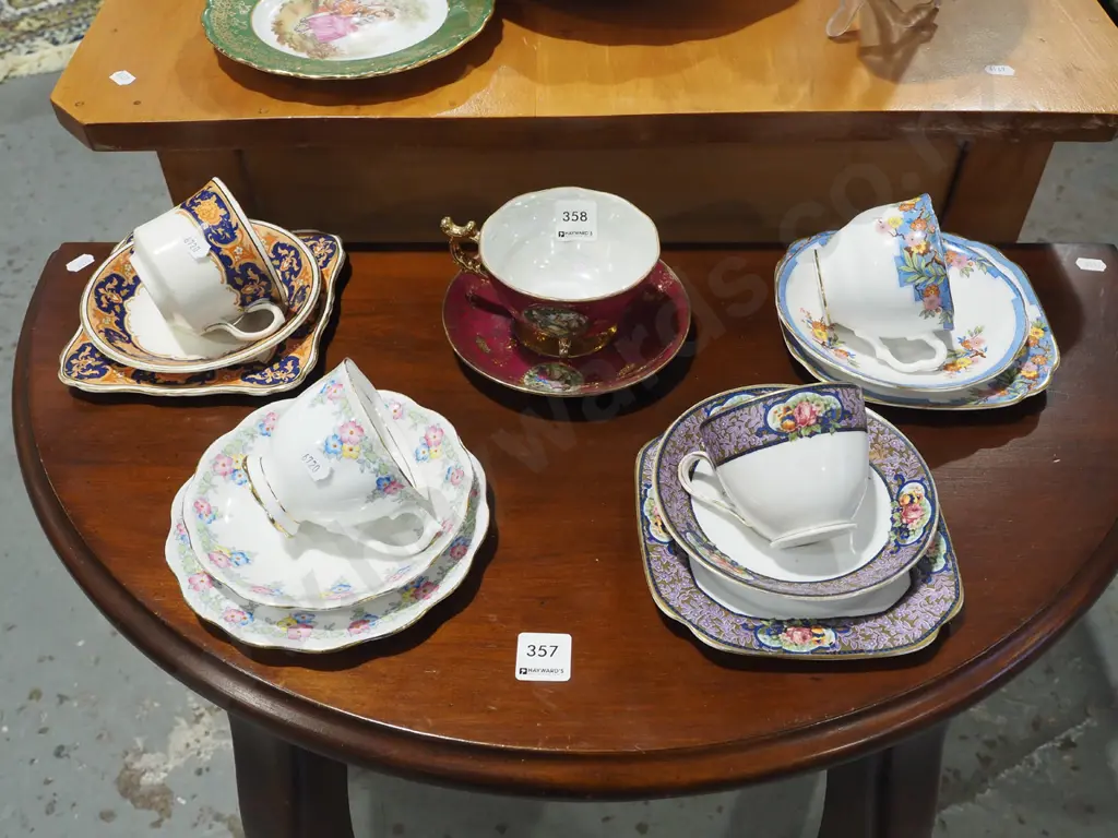 Limoges style cup and saucer, 4x trios Image 1++