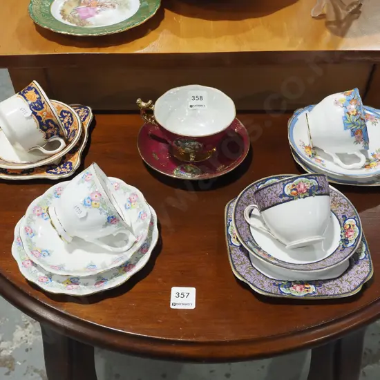 Limoges style cup and saucer, 4x trios