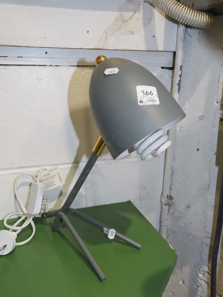 contemporary grey metal desk  lamp Image 1++