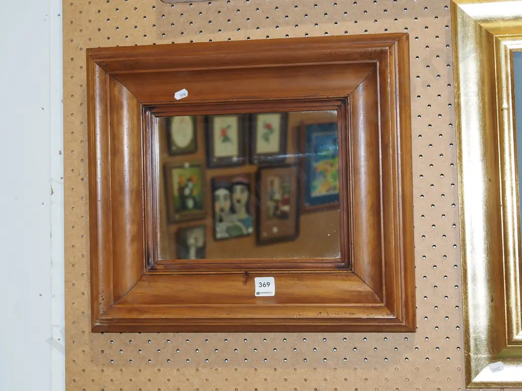 small wood framed wall mirror W420 Image 1++