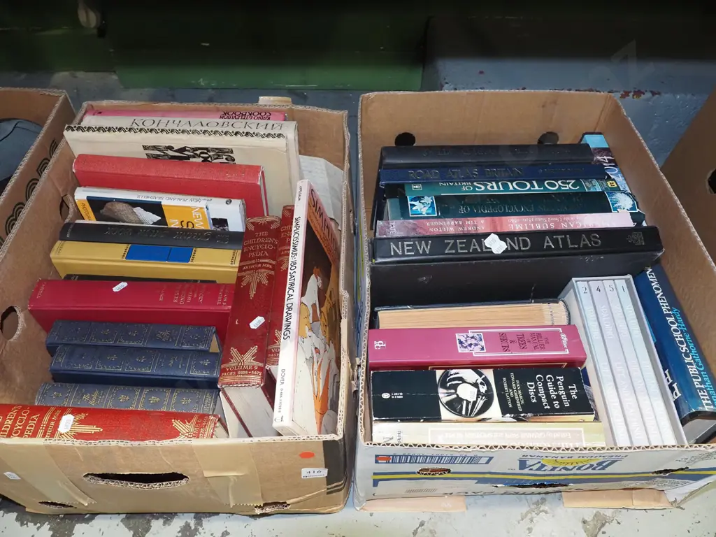 2 boxes of books - red dots Image 1++