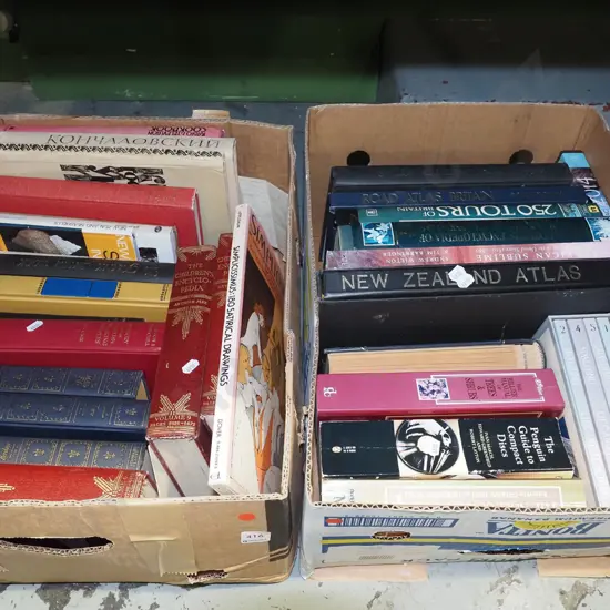 2 boxes of books - red dots
