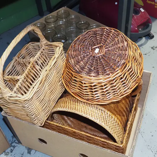 box of cane baskets