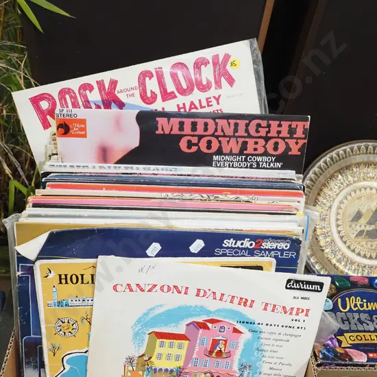 box of LPs
