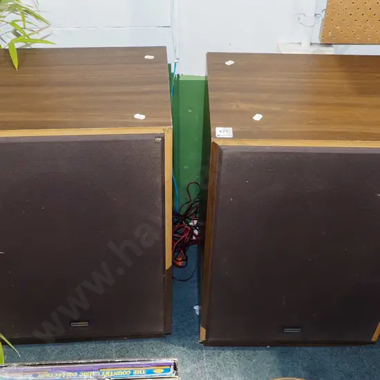 pair of Fountain speakers - some veneer missing
