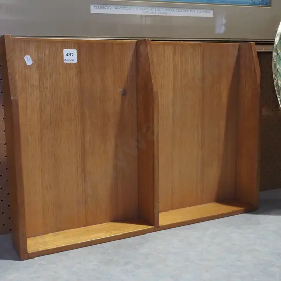wooden 2-bay desk tray