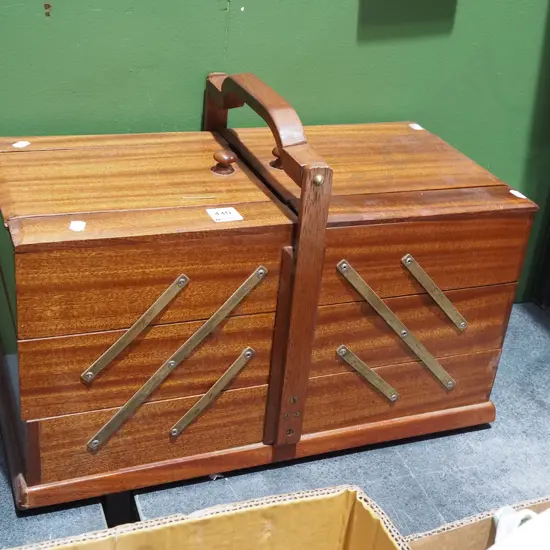mahogany sewing concertina
