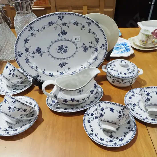 Royal Doulton  York Town cups, saucers, ashet, gravy boat etc