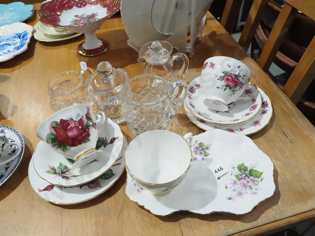 cut crystal jug, honey pot, trios, Delphine tennis set etc Image 1++