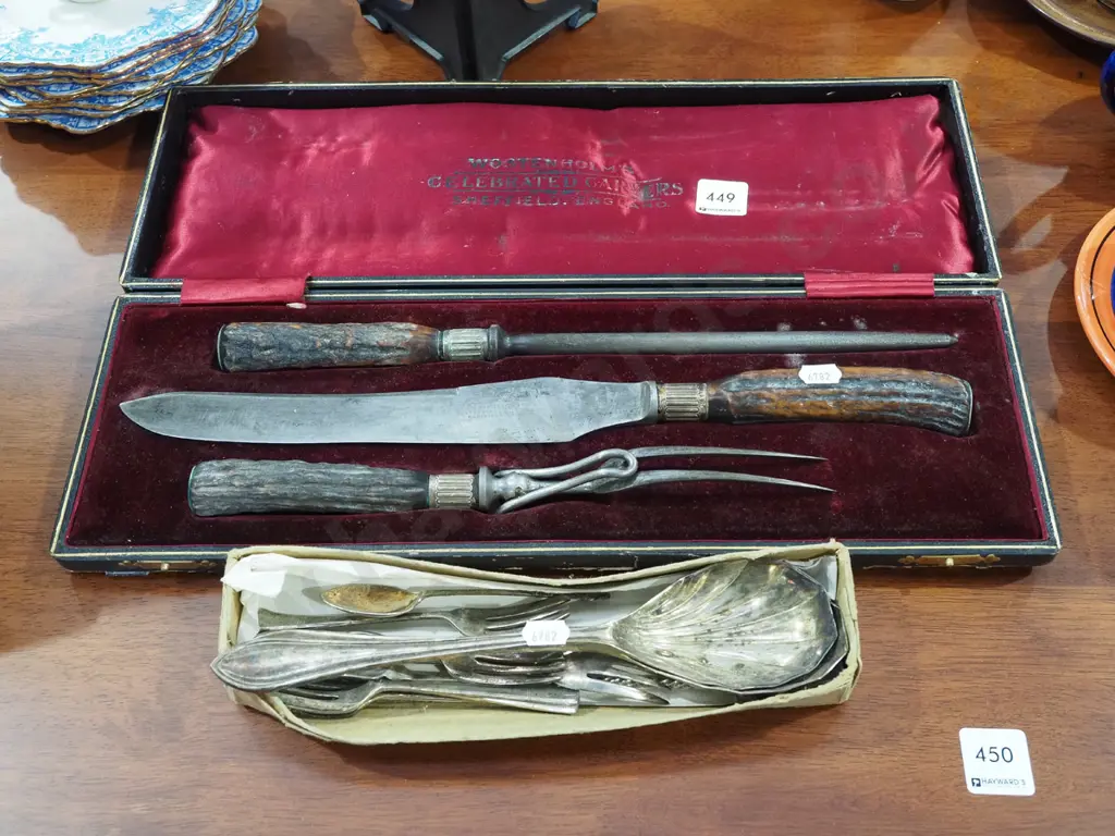 Sheffield English carving set, plated cutlery Image 1++