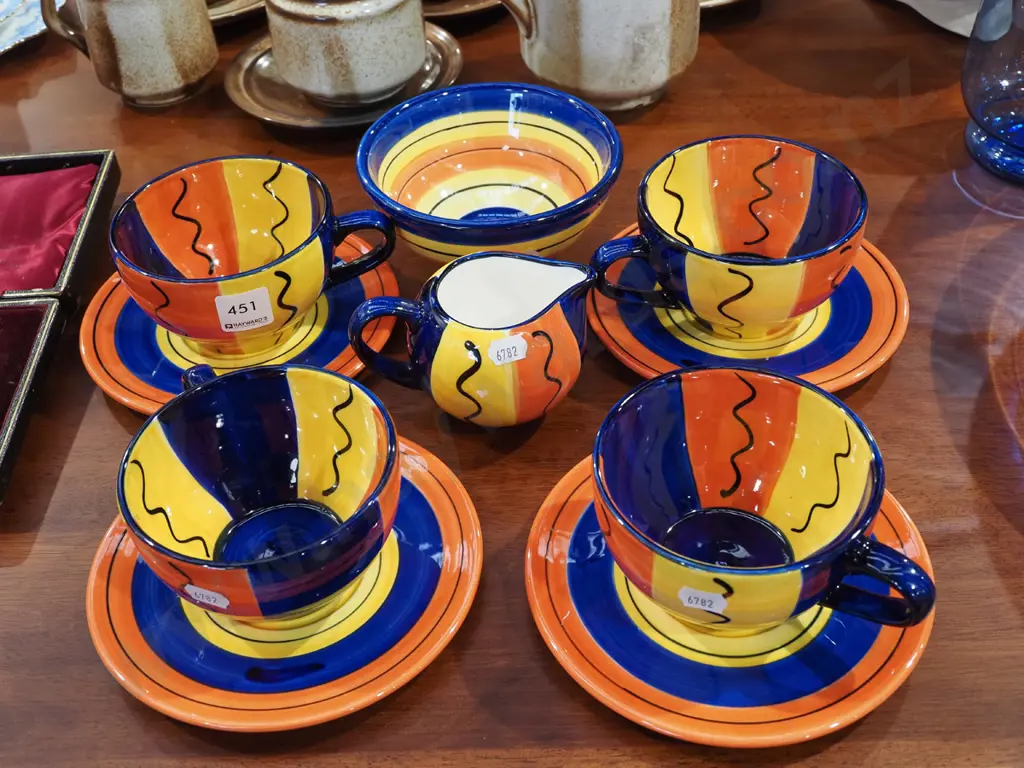 Petra ceramics cups, saucers, creamer, bowl Image 1++