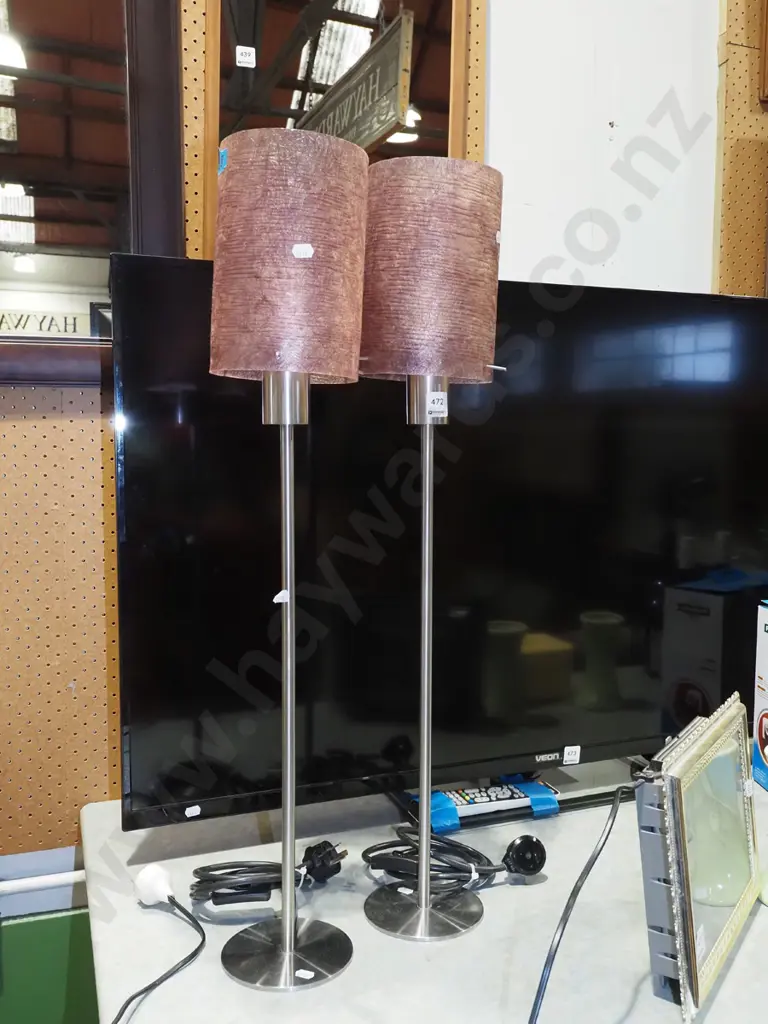 2x tall chrome based table lamps H760 Image 1++
