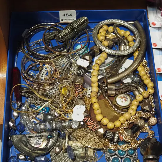 tray of costume jewellery