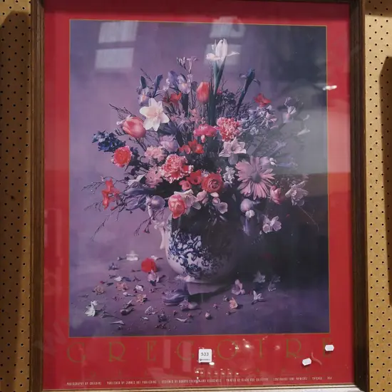 framed poster print - still life flowers